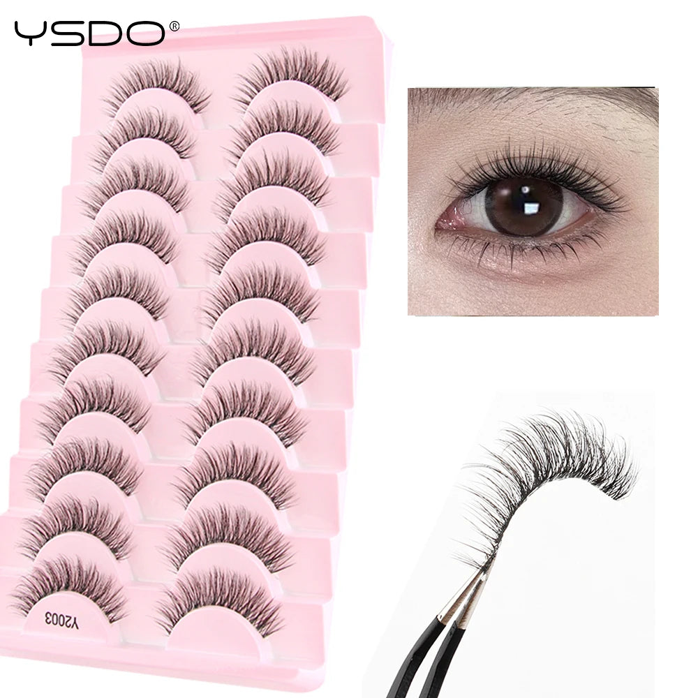 New Fox Half Eyelashes 3/10 Pairs 3D Mink Lashes Natural Eyelash Extension Cat Eye Eyelashes Makeup Tools faux Cils maquiagem - Blinksy